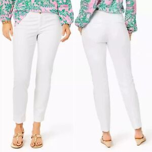 Lilly Pulitzer Pants Womens 12 Kelly Skinny Ankle Resort White Beachy Textured
